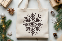 Gothic Christmas Eye Snowflake SVG and PNG clipart Product Image 2