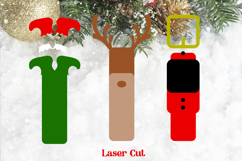 Layered Christmas bookmark svg, Santa Elf and Rudolph Product Image 3