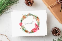 Watercolor Christmas Wreath Clipart, Winter Greenery Product Image 3