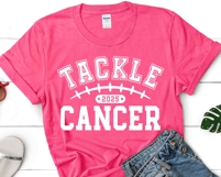 Tackle Cancer 2025 SVG, Breast Cancer, Football Cancer Shirt Product Image 3