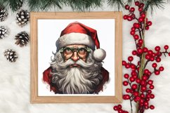 Watercolor Peeking Santa and Snowman Clipart, Christmas PNG Product Image 3