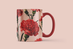 Red Floral Digital Paper Product Image 3