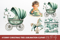 Mint Christmas Baby First Clipart Sublimation Product Image 1