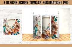 Floral 3D Tumbler Sublimation Designs PNG Product Image 3