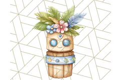 Tropical Tiki Friends PNG Clipart, Cute Summer Art Product Image 3