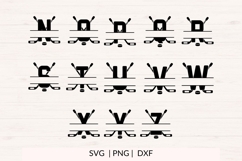 Hockey Monogram SVG Alphabet A to Z | Sports Split Monogram Product Image 3