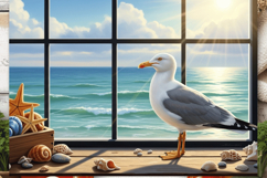 Vintage Seagull Cutting Board PNG,Vintage Seagull PNG Bundle Product Image 3