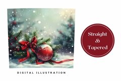 Watercolor Christmas Tumbler, Christmas Forest Tumbler Wrap Product Image 3