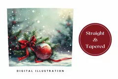 Watercolor Christmas Tumbler, Christmas Forest Tumbler Wrap Product Image 3