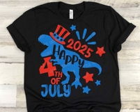 Happy 4th of July 2025 Svg | kids 4th of July Dinosaur Png Product Image 4