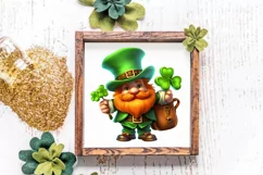 St Patricks Day Lucky Gonk Clipart, Watercolor Clipart Product Image 3