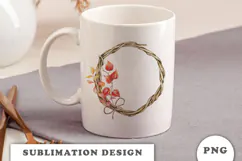 Watercolor Autumn Wreath png Product Image 3
