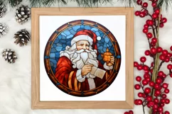 Stained Glass Painting Of Santa Clipart Sublimation Product Image 3