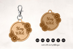 Floral Keychain Laser Cut SVG Product Image 1