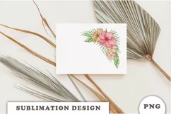 Watercolor Tropical flowers bouquet PNG Product Image 3