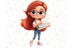 Cute Teacher Girls Clipart, School PNG, Teacher Sublimation Product Image 3