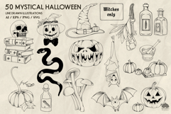 Mystical Halloween Line Art Collection Svg Png Eps Product Image 4
