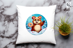 Cute Donut Bear Clipart Sublimation PNG Product Image 3