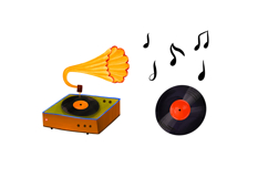 Vintage Retro Audio Clip Art Product Image 3