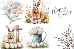 Watercolor Easter Pillow, Cute Easter Pillow Template Product Image 3