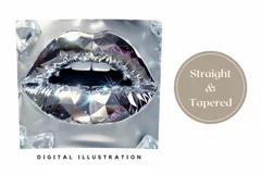 Holographic Lips Tumbler Wrap, Diamonds Tumbler Design Product Image 3