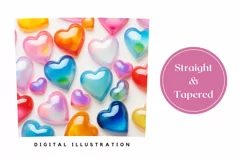 Colorful Love Hearts Tumbler Wrap, Valentine's Day Tumbler Product Image 3