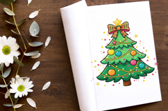 Colorful Coquette Pink Christmas Tree Merry and Bright Png Product Image 3