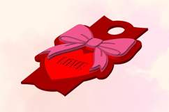 Heart with Bow, 40 OZ Tumbler, Topper for 3D Printing Product Image 3