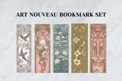 Vintage Art Nouveau Bookmark,Elegant Floral Animal Design Product Image 3