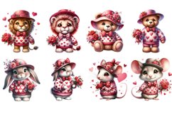 Valentines Watercolour Clipart Bundle 16 Png Product Image 3