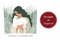Winter Girl Tumbler Template, Christmas Sheep Tumbler PNG Product Image 3