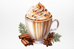 Christmas Hot Cocoa Watercolor Clipart PNG Product Image 3