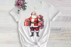 Watercolor Santa Claus Sublimation Clipart, Santa PNG Product Image 3
