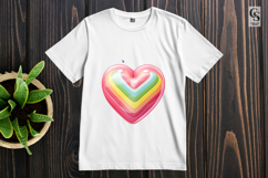Cute Rainbow Heart Illustration Clipart Sublimation PNG Product Image 3