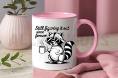 Cartoon Raccoon With Sunglasses Holding Coffee Mug Still Product Image 3