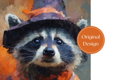 Art Halloween Tumbler, Halloween Raccoon Tumbler Design Product Image 3