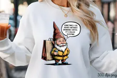 Gnome with bag PNG,Funny Gnome Love Coffee Sublimation Product Image 3