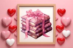 Retro Valentine Watercolor Clipart, Pink Valentine Product Image 3