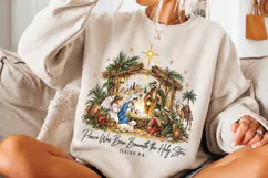 4 Nativity Christmas Bow Shirt PNG Designs, 4 Pink Christmas Product Image 3