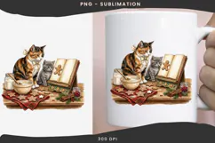 Christmas bookish cat png design for T-shirts Product Image 3