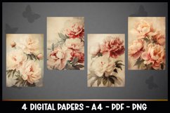 4 Digital Papers Vintage Florals I Vintage Theme Product Image 2
