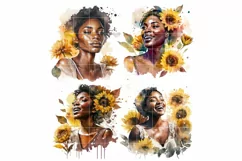 Black Girl With Sunflower | 4 Black Magic Girl Sublimation Product Image 3