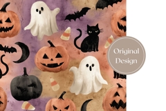 Cartoon Halloween Tumbler Design, Watercolor Halloween PNG Product Image 3