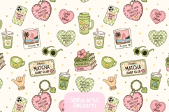 Retro Matcha Surf Club Seamless Paper - Cute Coastal Pattern Product Image 3