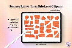 Torn Stickers Clipart - Sunset Retro Product Image 3