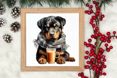 Christmas Dog And Coffee Clipart, Christmas Clipart Product Image 3