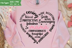 Mama Heart Shape SVG | Mother&#039;s Day Heart SVG PNG Product Image 3
