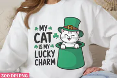 My Cat Is My Lucky PNG, St Patricks Day Cat Sub Product Image 3