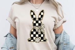 Checkered Easter Bunny PNG, Retro Coquette Sublimation Product Image 3