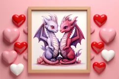 Watercolor Valentine's Day Dragon Clipart, Dragon Watercolor Product Image 3